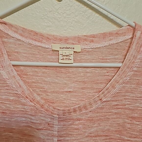 Sundance Pink Poly-blend Light Weight Sweater Women’s Size XS Asymmetrical Hem - Picture 3 of 6